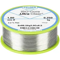 FELDER ISO-Core Ultra Clear SAC305 Soldeertin Spoel Sn96,5Ag3Cu0,5 0.250 kg 1 mm