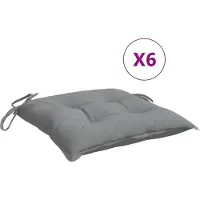 vidaXL Stoelkussens 6 st 50x50x7 cm oxford stof grijs