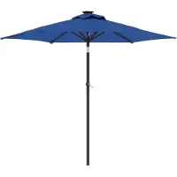 vidaXL Parasol met stalen paal 225x225x212 cm azuurblauw
