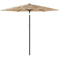 vidaXL Parasol met stalen paal 223x223x213 cm bruin