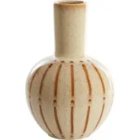 Light & Living Vaas deco Ø28,5x42 cm ULLOA keramiek glans crème+bruin (Bruin, 28.5x42x28.5cm)
