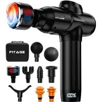 FITAGE - Massage Gun Warm & Koud - 8 Opzetstukken - 20 standen - Zwart