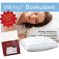 ISleep Boxkussen Set ( 1 Kussen + 1 Moltonsloop) - Dreampearls - 50x60x10 cm - Wit