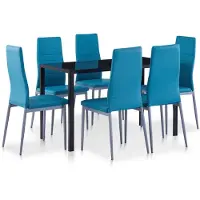 The Living Store Living Store, 7-delige eethoekset, blauw