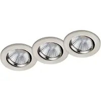 BES LED LED Spot 3 Pack - Inbouwspot - Trion Paniro - Rond 5W - Dimbaar - Warm Wit 3000K - Mat Nikkel - Aluminium - Ø80mm