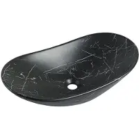 Guido Gusto Waskom Gia 61x36x15cm Nero marmerlook zwart
