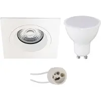 BES LED LED Spot Set - Pragmi Rodos Pro - GU10 Fitting - Inbouw Vierkant - Mat Wit - 4W - Warm Wit 3000K - 93mm