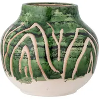 Creative Collection Eliya vaas, groen, steengoed
