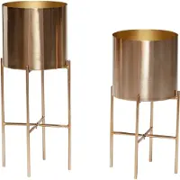 Hubsch Airy Pot Messing (set van 2)