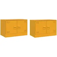 vidaXL Tv-meubelen 2 st 67x39x44 cm staal mosterdgeel