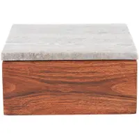 PT Living Opbergbox Acacia Brown Marble Lid