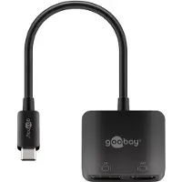 Goobay USB-C naar DisplayPort en HDMI 4K 60Hz adapter | zwart | 0,15 meter