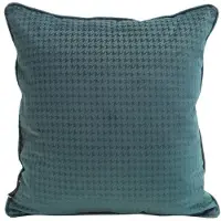 Eurofirany Decoratieve Kussenhoes Amelia 40x40cm Velours Pepita Blauw