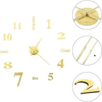 vidaXL - 3D-wandklok - 100 - cm - XXL - modern - goudkleurig