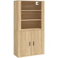 vidaXL Hoge kast bewerkt hout sonoma eikenkleurig