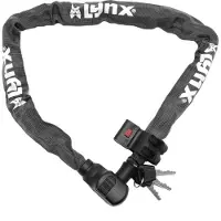 Lynx Kettingslot 5.5x100cm, zwart met houder incl 3 sleutels