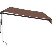 vidaXL Luifel automatisch uittrekbaar met LED's 350x250 cm bruin