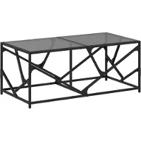 vidaXL Salontafel met zwart glazen blad 98,5x50x41 cm staal