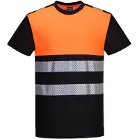Portwest T-shirt high vis PW311 L / Zwart-Oranje