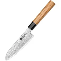 Xinzuo Professioneel Klein Santokumes | Damascus staal (67 laags) | Octogonaal handvat van Olijfhout | PM8O Series