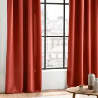 Wicotex - Gordijnen - Kant en klaar - Met ringen - 140x280cm - Oranje - 2stuks