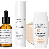 Mesoestetic - Pigment Control verzorgingsset - melan tran3x concentrate - melan tran3 gel cream - melan 130 pigment control 50spf