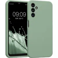 Kwmobile telefoonhoesje geschikt voor Samsung Galaxy A14 5G - TPU backcover met siliconen coating - Smartphone case in vintage groen