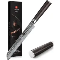 Xinzuo B1H Series – Broodmes – Professioneel – Gehamerd Damascus staal (67 laags met kern van 10Cr15CoMoV) – Vlijmscherp keukenmes – Inclusief geschenkdoos