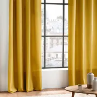 Wicotex - Gordijnen - Kant en klaar - Met ringen - 140x280cm - Geel - 2stuks