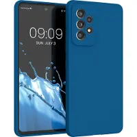 Kwmobile telefoonhoesje geschikt voor Samsung Galaxy A53 5G - Hoesje met siliconen coating - Smartphone case in rifblauw