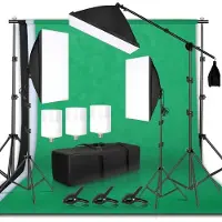 SH UnityMarketplace - Fotostudio Set - Softbox - Verlichting - Met Achtergrond Frame - LED Gloeilamp - Zandzak - Met Draagtas