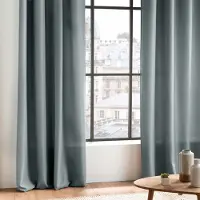 Wicotex - Gordijnen - Kant en klaar - Met ringen - 140x260cm - Licht grijs - 2stuks