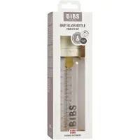 BIBS Babyflasche - Glas - Slow Flow - 225 ml - Naturgummi - Ivor - - One Size - Babyflaschen