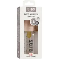 BIBS Babyflesje - Glas - Slow Flow - 110 ml - Natuurlijk Rubber - - OneSize - Babyflesjes