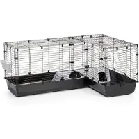 Savic clubix corner knaagdierkooi zwart 146,5/100x50x63,5 cm