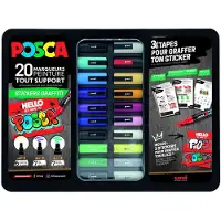 Posca PC-1MC/PC-3M/PC-5M Stickers Graffiti acrylmarkerset (20 stuks)