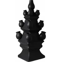 Heinen Delfts Blauw Tulpenvaas XL - 3-delig - Zwart - Keramiek - 51 cm