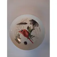 Marjolein bastin Nature's Journey Cardinal Dessert Plate Red Bird 2008 DEMDACO