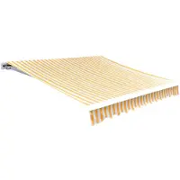 vidaXL Vervangingsdoek voor luifel 480x295 cm polyester geel en wit