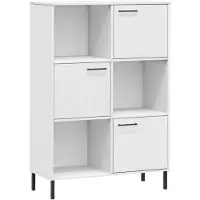 vidaXL Boekenkast met metalen poten OSLO 90x35x128,5 cm hout wit