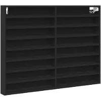 vidaXL Vitrinekast 100x8,5x75 cm bewerkt hout zwart