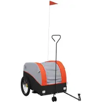 vidaXL Fietsaanhanger, zwart en oranje, 45 kg, staal