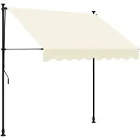 vidaXL Luifel uittrekbaar 200x115 cm stof en staal crèmekleurig