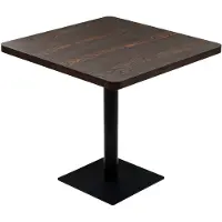vidaXL Bistrotafel vierkant 80x80x75 cm MDF en staal donker essenkleur