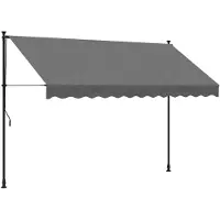 vidaXL Luifel uittrekbaar 300x150 cm stof en staal antracietkleurig