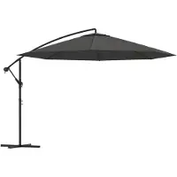 vidaXL Zweefparasol met aluminium paal 350 cm antracietkleurig