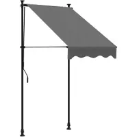 DKD Home Decor Luifel uittrekbaar 100x150 cm stof en staal antracietkleurig