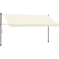 vidaXL Luifel uittrekbaar 400x150 cm stof en staal crèmekleurig