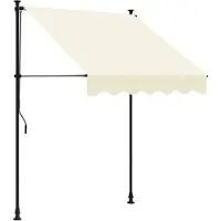 vidaXL Luifel uittrekbaar 150x150 cm stof en staal crèmekleurig