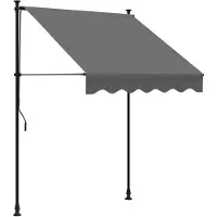 vidaXL Luifel uittrekbaar 150x150 cm stof en staal antracietkleurig